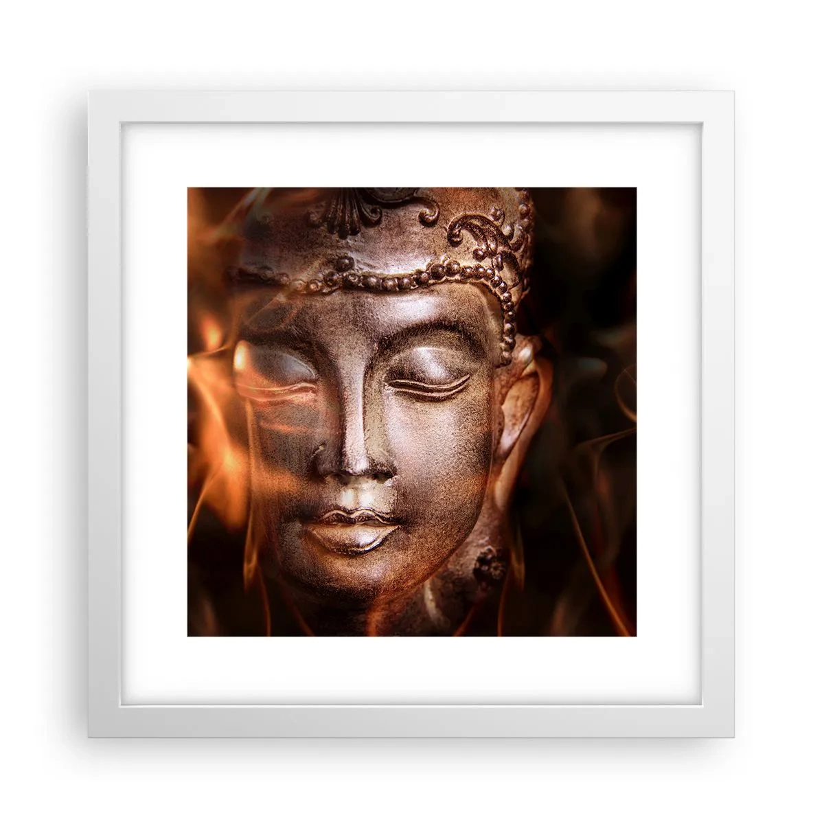 Poster in einem weißen Rahmen - Es existiert nur hier und jetzt - 30x30 cm