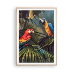 Poster in einem Rahmen aus heller Eiche - Romantik in den Tropen - 70x100 cm