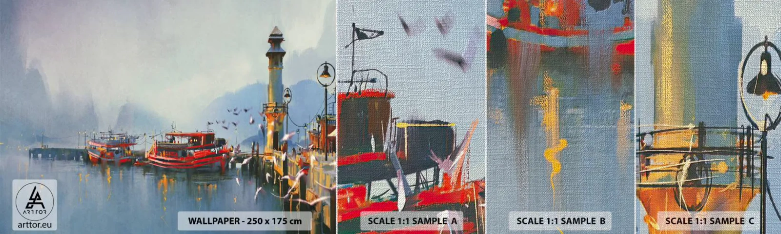 Fototapeten Muster Premium Canvas - Am Ende der Welt - Landschaft, Hafen, Leuchtturm - 100x30 cm