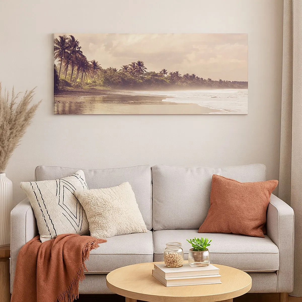 Bild auf Leinwand - Leinwandbild - Die Liebkosung der Wellen - 100x40 cm