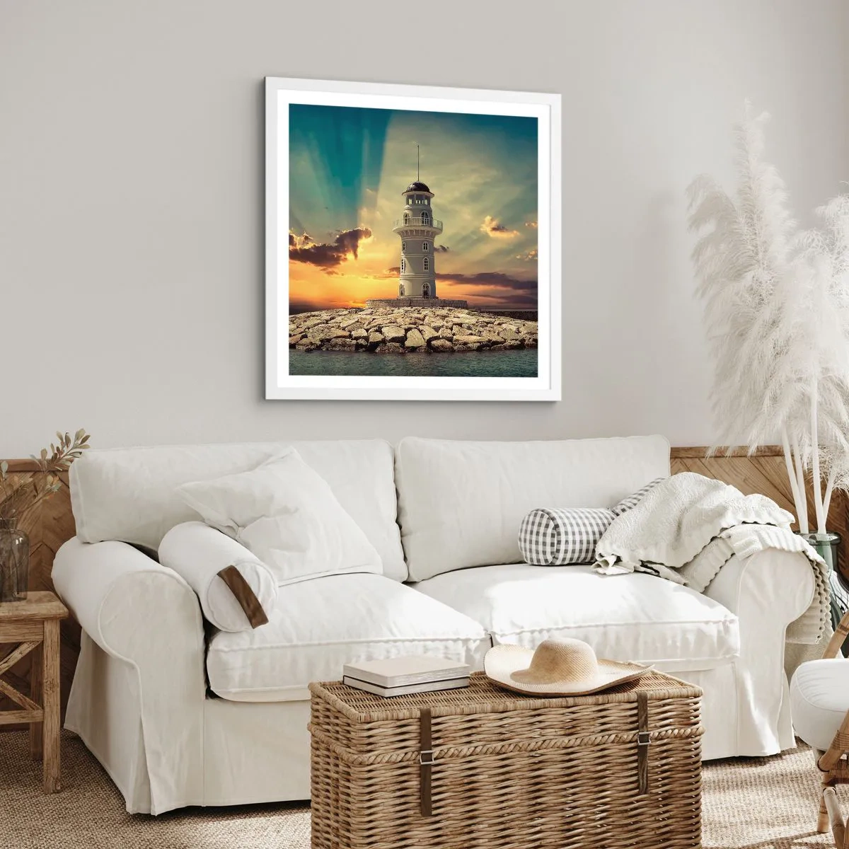 Poster in einem weißen Rahmen - Licht - Gut - Schönheit - 60x60 cm