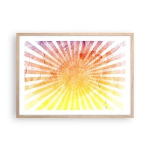 Poster in einem Rahmen aus heller Eiche - Sonnenaufgänge und Sonnenuntergänge - 70x50 cm