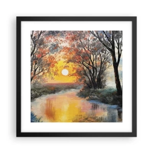 Poster in einem schwarzem Rahmen - Herbststimmung - 40x40 cm
