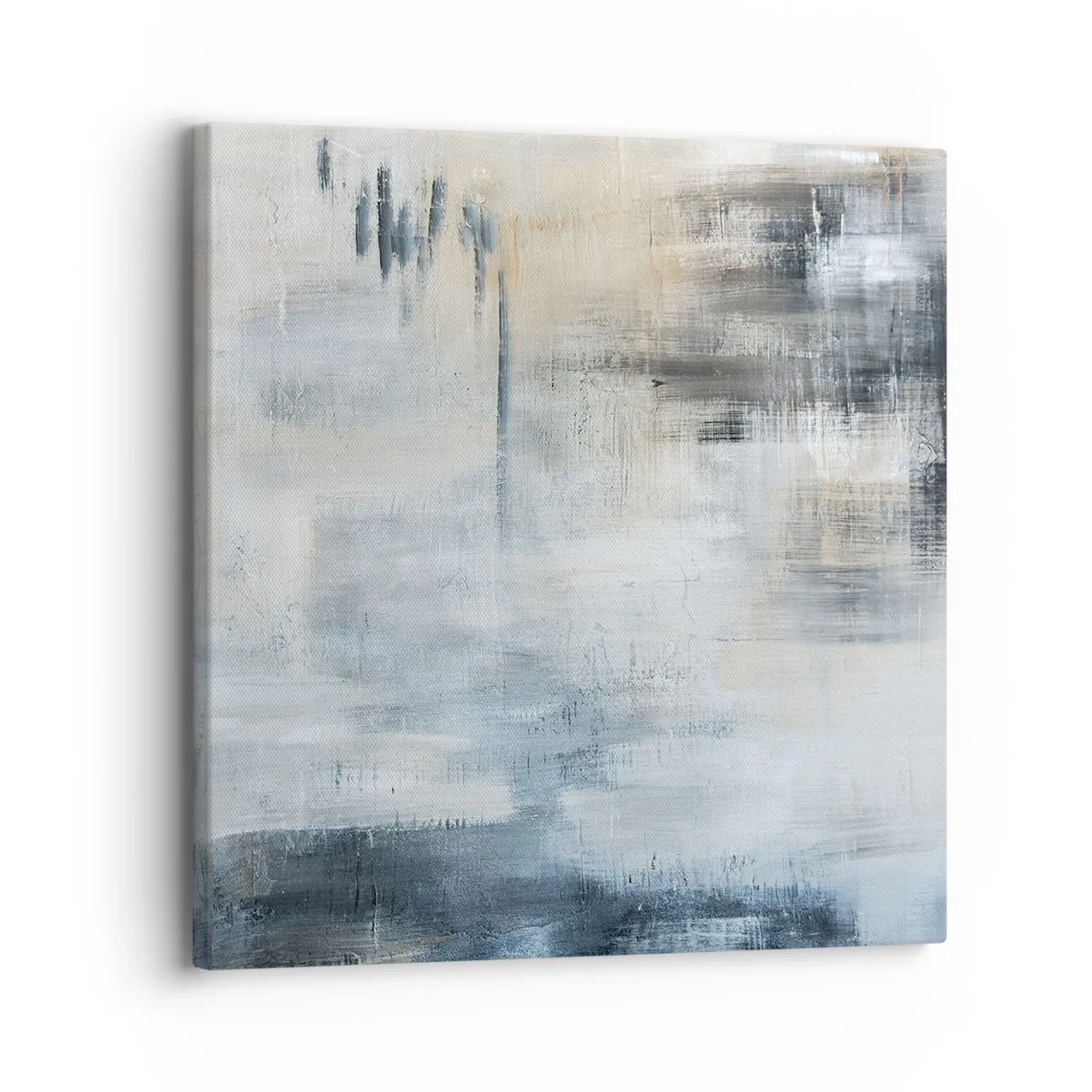 Bild auf Leinwand - Leinwandbild - Hinter dem blauen Vorhang - 30x30 cm