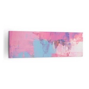 Bild auf Leinwand - Leinwandbild - Abstrakte Komposition in Pink und Blau - 160x50cm - Rosa, Blau und eine Prise Licht - Moderne Wanddekoration für Wohnzimmer und Schlafzimmer ARTTOR