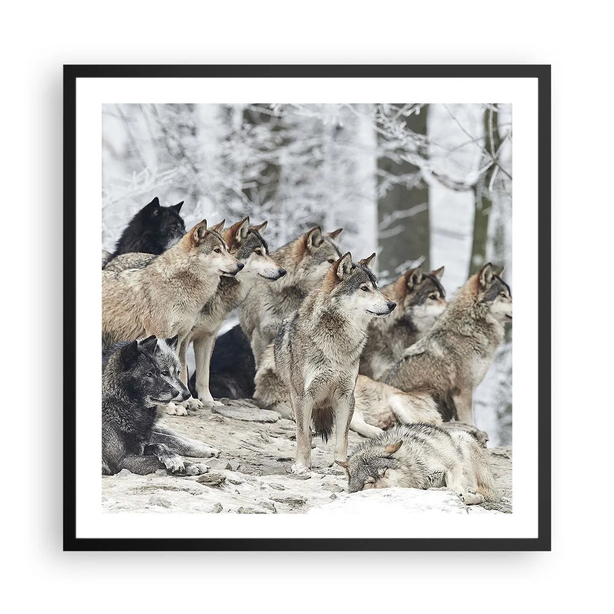 Poster in einem schwarzem Rahmen - Familie und Freunde - 60x60 cm