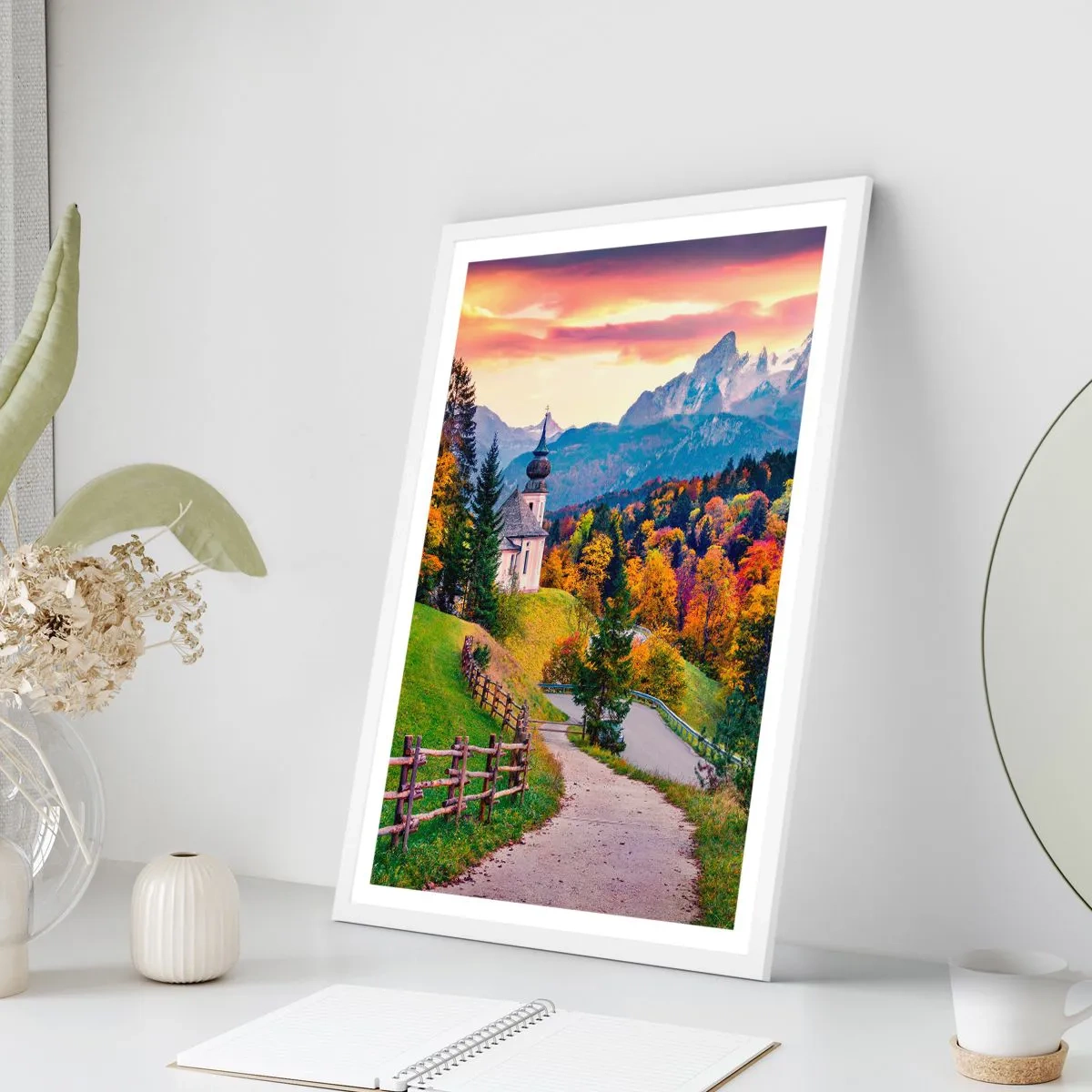 Poster in einem weißen Rahmen - Landschaftsartige Malerei - 70x100 cm