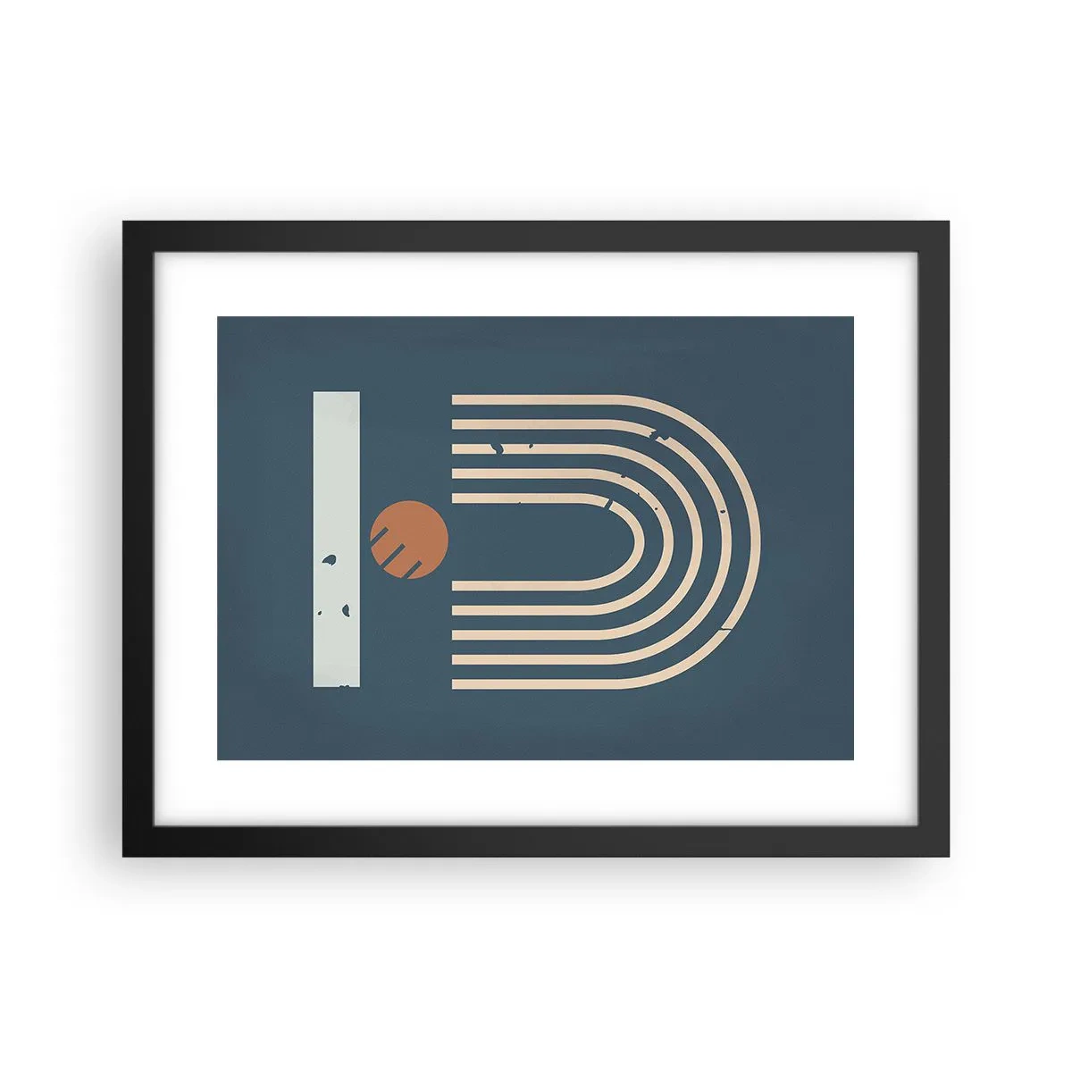 Poster in einem schwarzem Rahmen - Geometrie auf dem Granatapfel - 40x30 cm