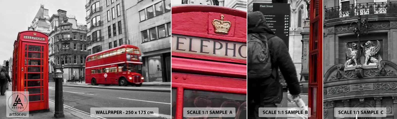 Fototapetenmuster Standard Eco - Das Rotste in Europa - Stadt, London, Die Architektur - 100x30 cm