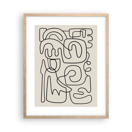 Poster in einem Rahmen aus heller Eiche - Folge der Spur - 40x50 cm