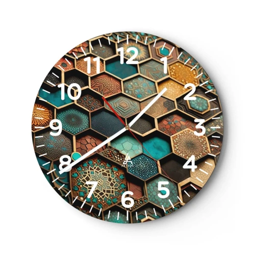 Wanduhr - Glasuhr - Arabische Ornamente – Variation - 40x40 cm