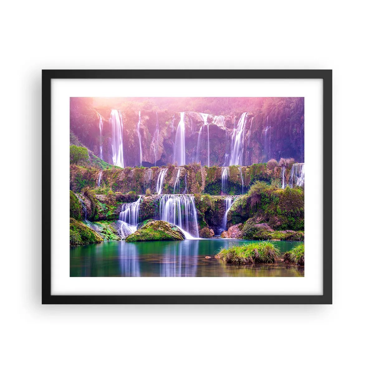 Poster in einem schwarzem Rahmen - Treppe zum Himmel - 50x40 cm