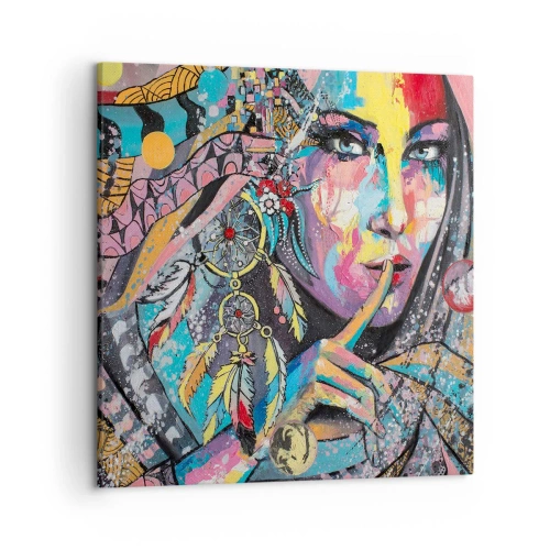 Bild auf Leinwand - Leinwandbild - Sei still, bis du verstehst - 50x50 cm