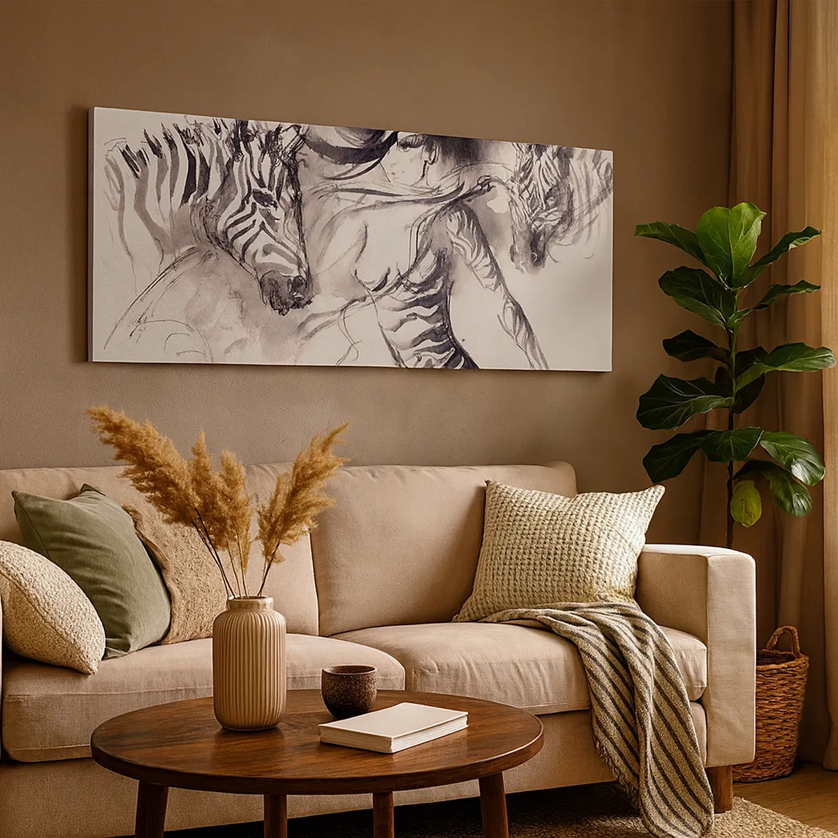 Bild auf Leinwand - Leinwandbild - Tanzen mit den Zebras - 30x30 cm