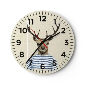 Wanduhr - Glasuhr - Weil ich gestreifte T-Shirts mag! - 30x30 cm