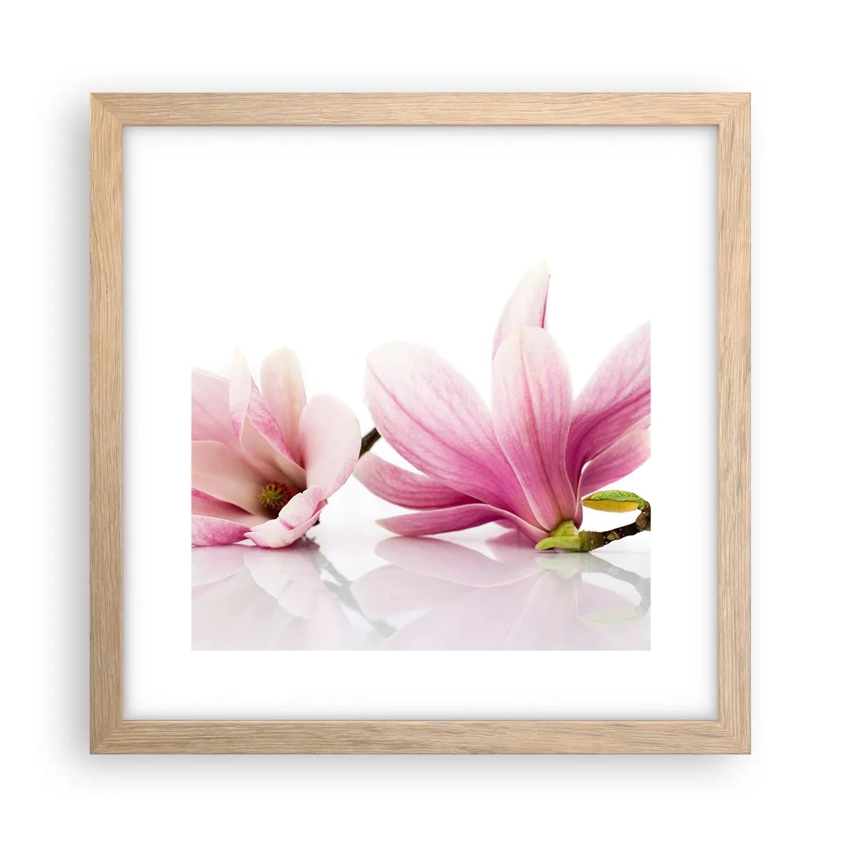 Poster in einem Rahmen aus heller Eiche - Zart wie ein Frühlingswind - 30x30 cm