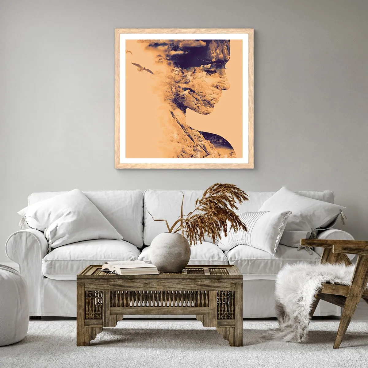 Poster in einem Rahmen aus heller Eiche - Von Natur aus schön - 60x60 cm