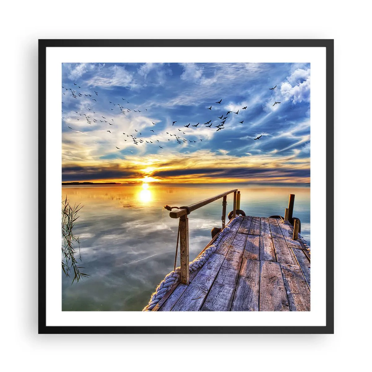 Poster in einem schwarzem Rahmen - Der Wind geht zur Ruhe - 60x60 cm