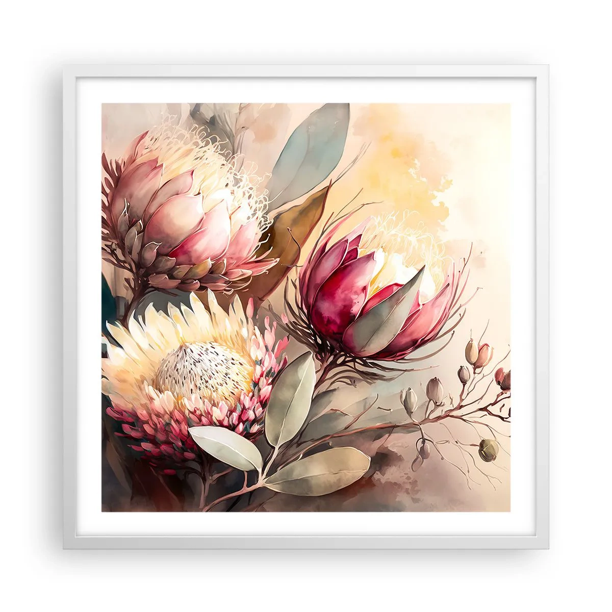 Poster in einem weißen Rahmen - Im Profil und en face - 60x60 cm