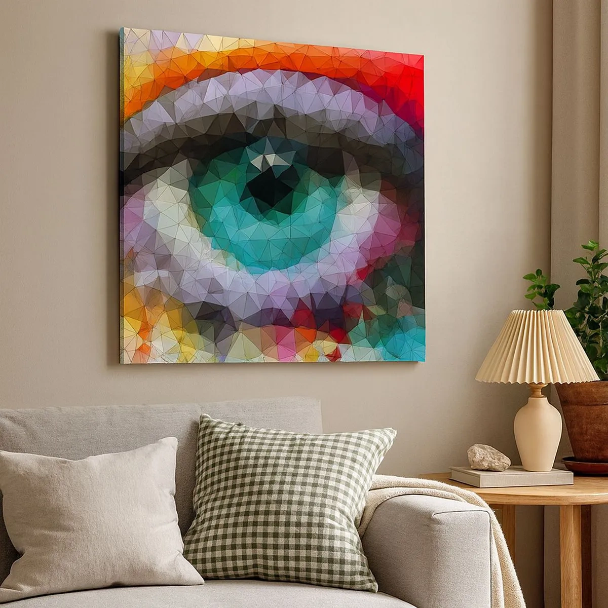 Bild auf Leinwand - Leinwandbild - Kristallines Leuchten der Augen - 30x30 cm