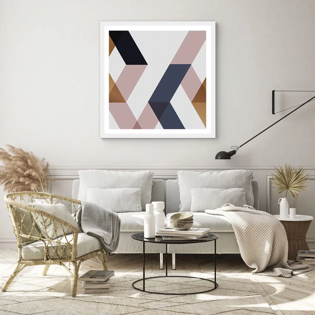 Poster in einem weißen Rahmen - Ebenen und Winkel - 60x60 cm