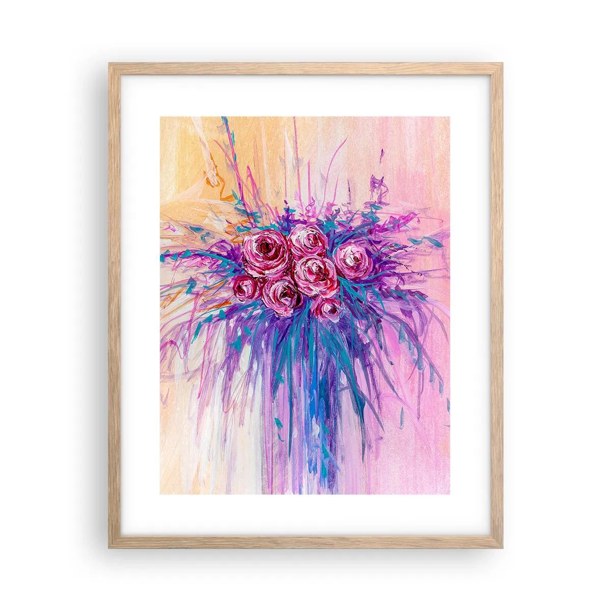 Poster in einem Rahmen aus heller Eiche - Rosenbrunnen - 40x50 cm