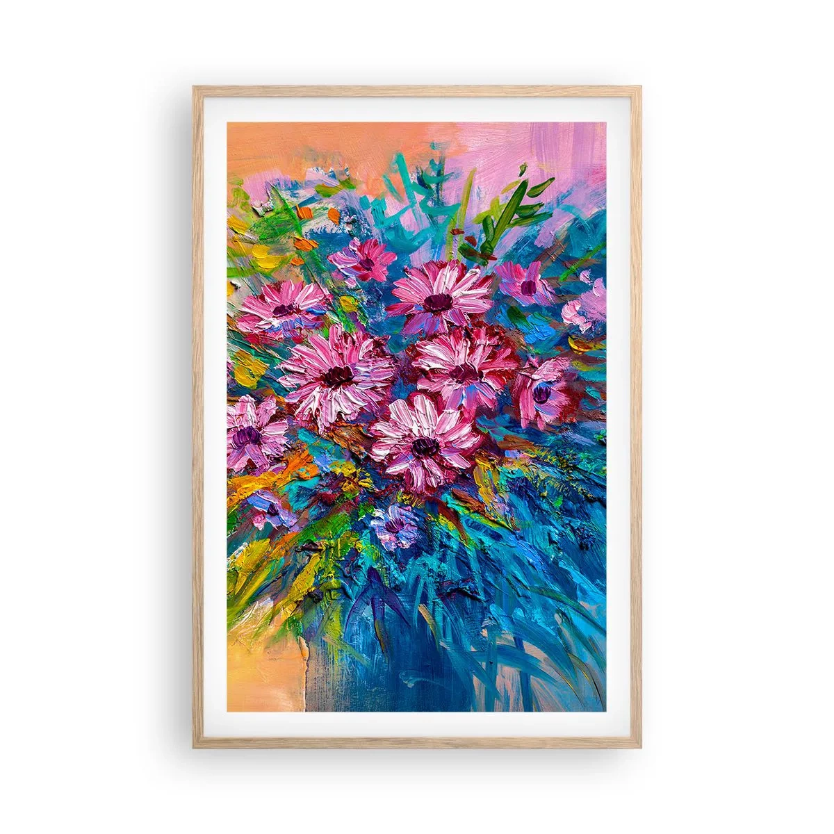 Poster in einem Rahmen aus heller Eiche - Lebensenergie - 61x91 cm