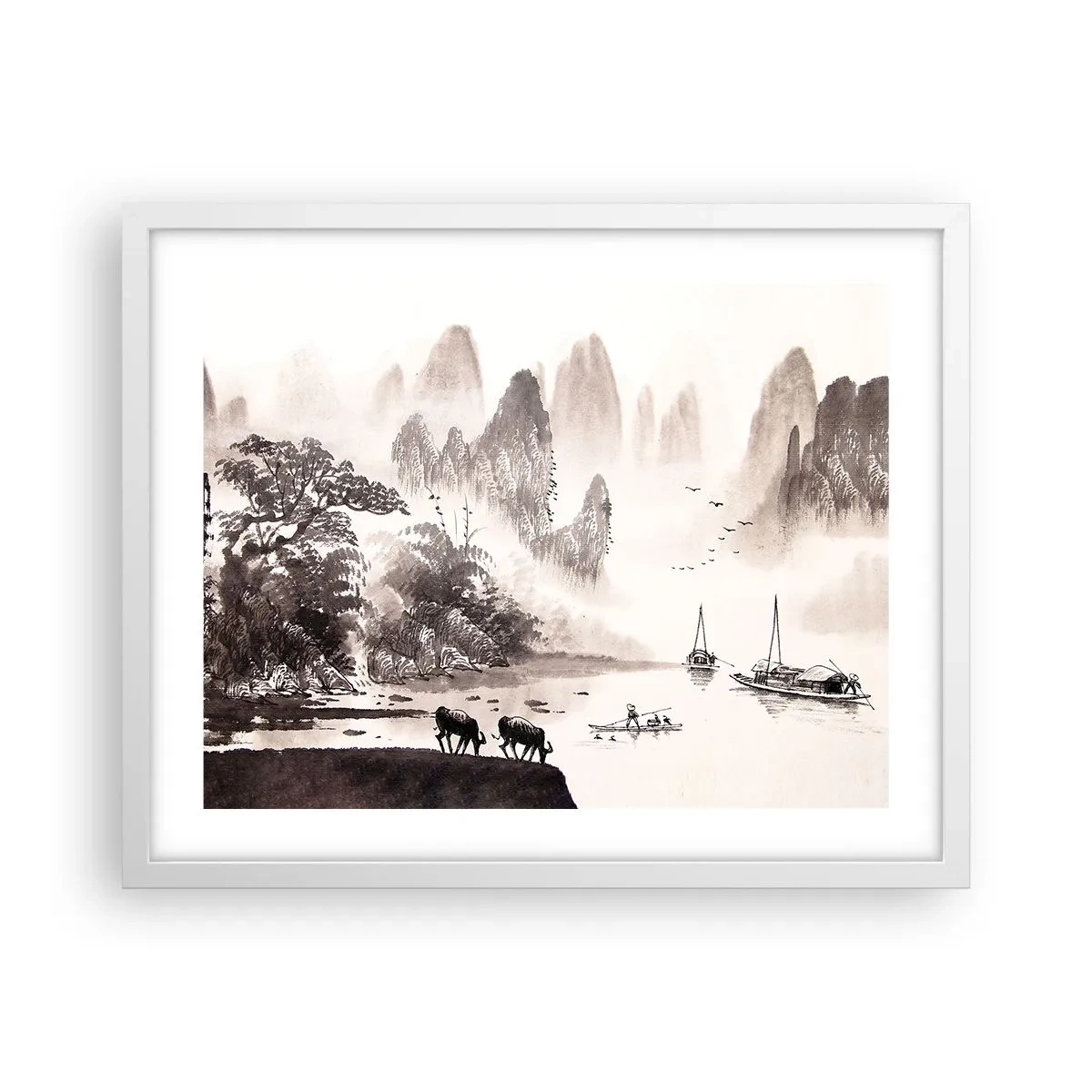 Poster in einem weißen Rahmen - Der exotische Alltag des Ostens - 50x40 cm