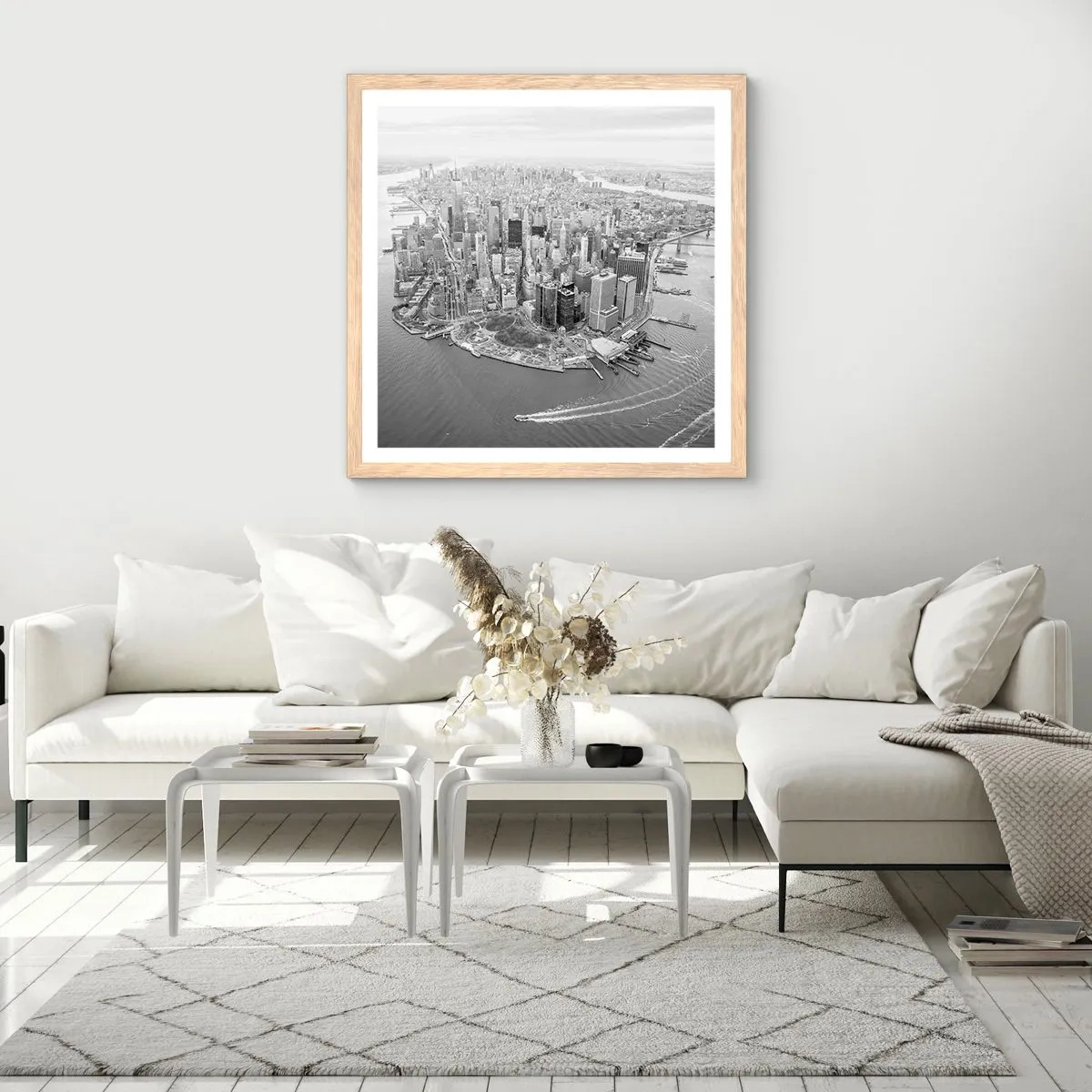 Poster in einem Rahmen aus heller Eiche - Und wie kann es man nicht lieben? - 30x30 cm