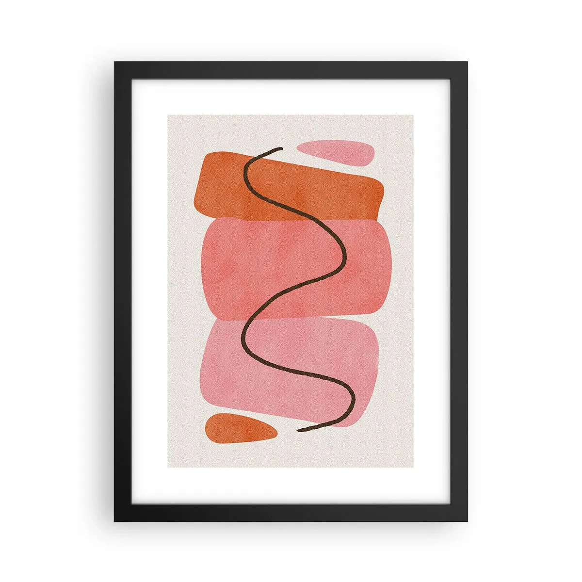 Poster in einem schwarzem Rahmen - Sanfte Bewegung der Formen - 30x40 cm
