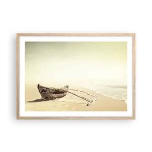 Poster in einem Rahmen aus heller Eiche - Erinnerung an die Südsee - 70x50 cm