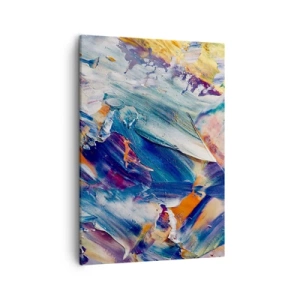 Bild auf Leinwand - Leinwandbild - Bunte Abstraktion mit Acrylfarbe Textur - 50x70cm - Farbverwirrung - Moderne Wanddekoration für Wohnzimmer und Schlafzimmer ARTTOR