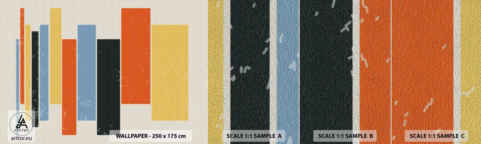 Fototapeten Muster Premium Sand - Musiknotation - Minimalismus, Rechtecke, Formen - 100x30 cm