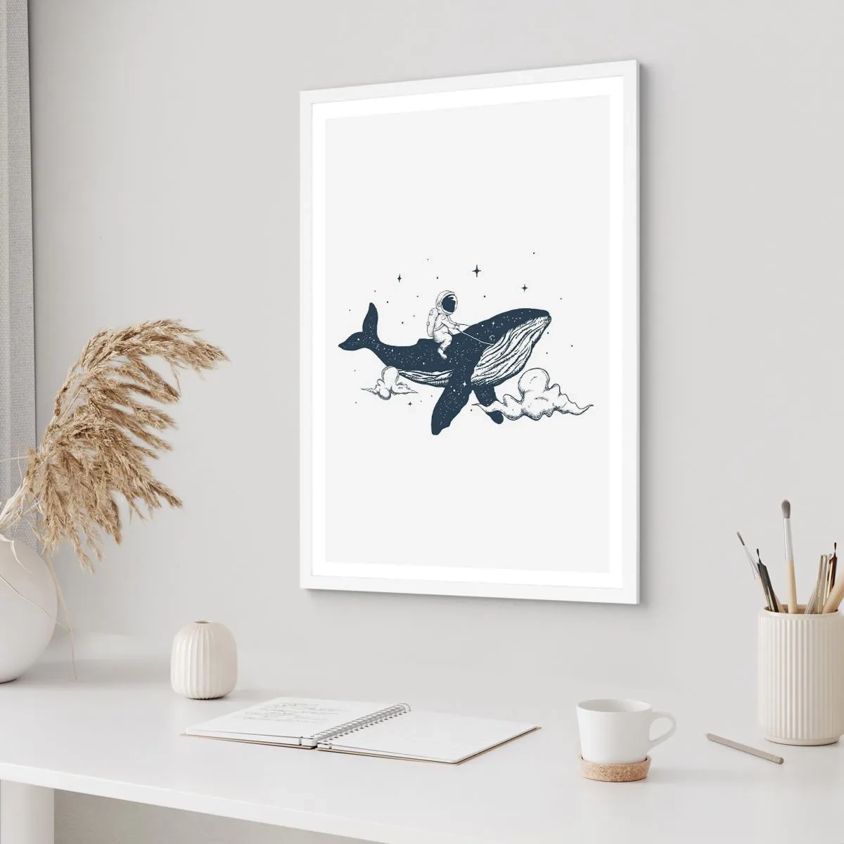 Poster in einem weißen Rahmen - Weltraumabenteuer - 40x50 cm