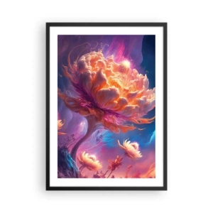 Poster in einem schwarzem Rahmen - Ein fantastischer Baum in Form einer blühenden Blume - 50x70cm - Andere Welt - Moderne Wanddekoration für Wohnzimmer und Schlafzimmer ARTTOR