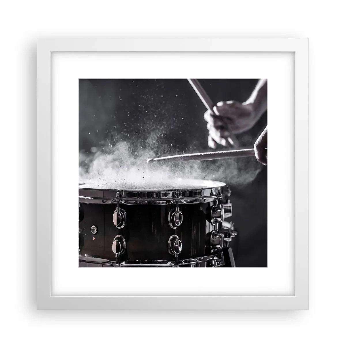 Poster in einem weißen Rahmen - Der Puls der Musik - 30x30 cm