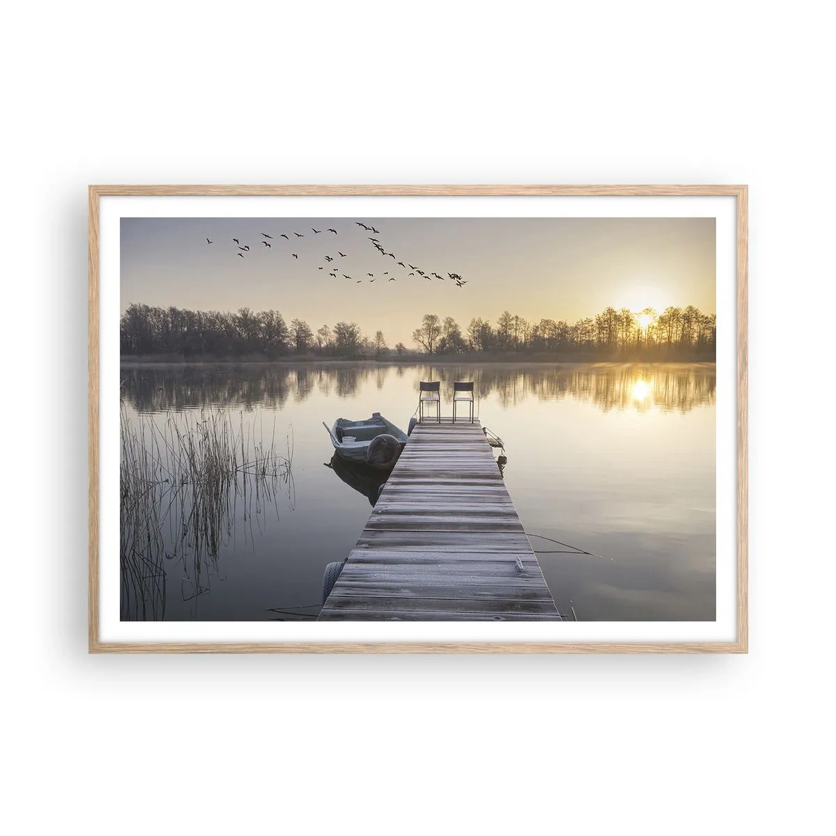 Poster in einem Rahmen aus heller Eiche - Ich komme nach einiger Zeit zurück - 100x70 cm