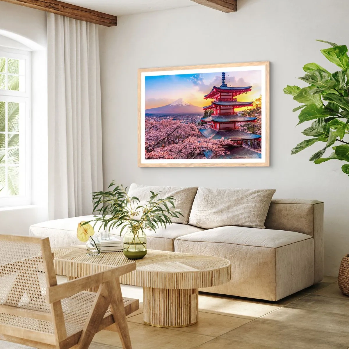 Poster in einem Rahmen aus heller Eiche - Die Essenz des japanischen Geistes - 100x70 cm