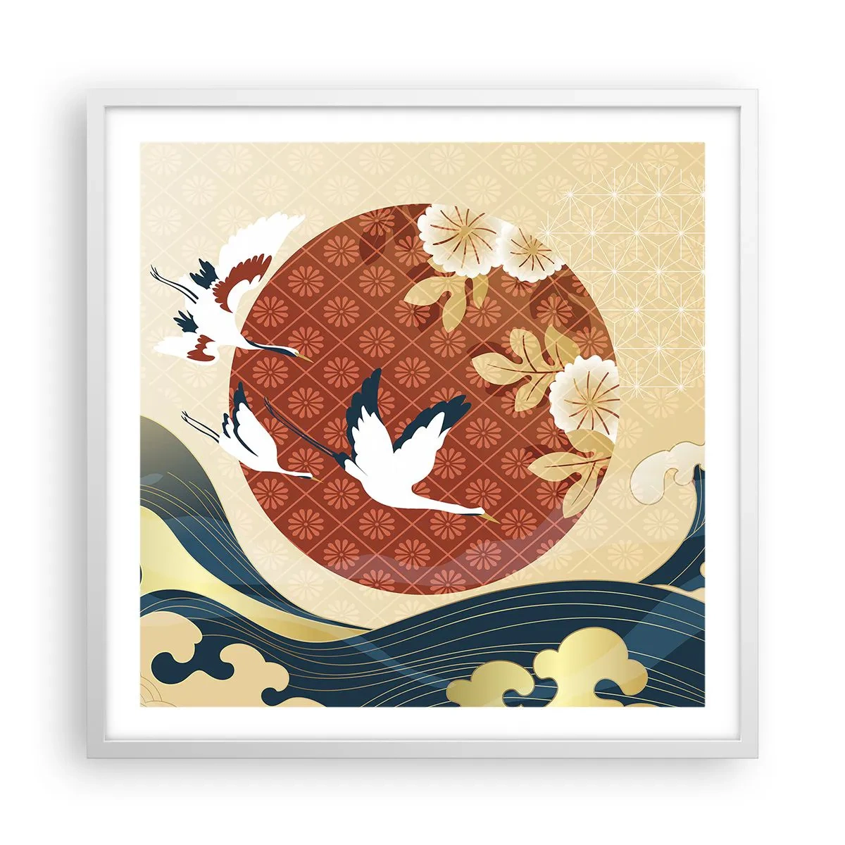 Poster in einem weißen Rahmen - Japanisches Märchen - 60x60 cm