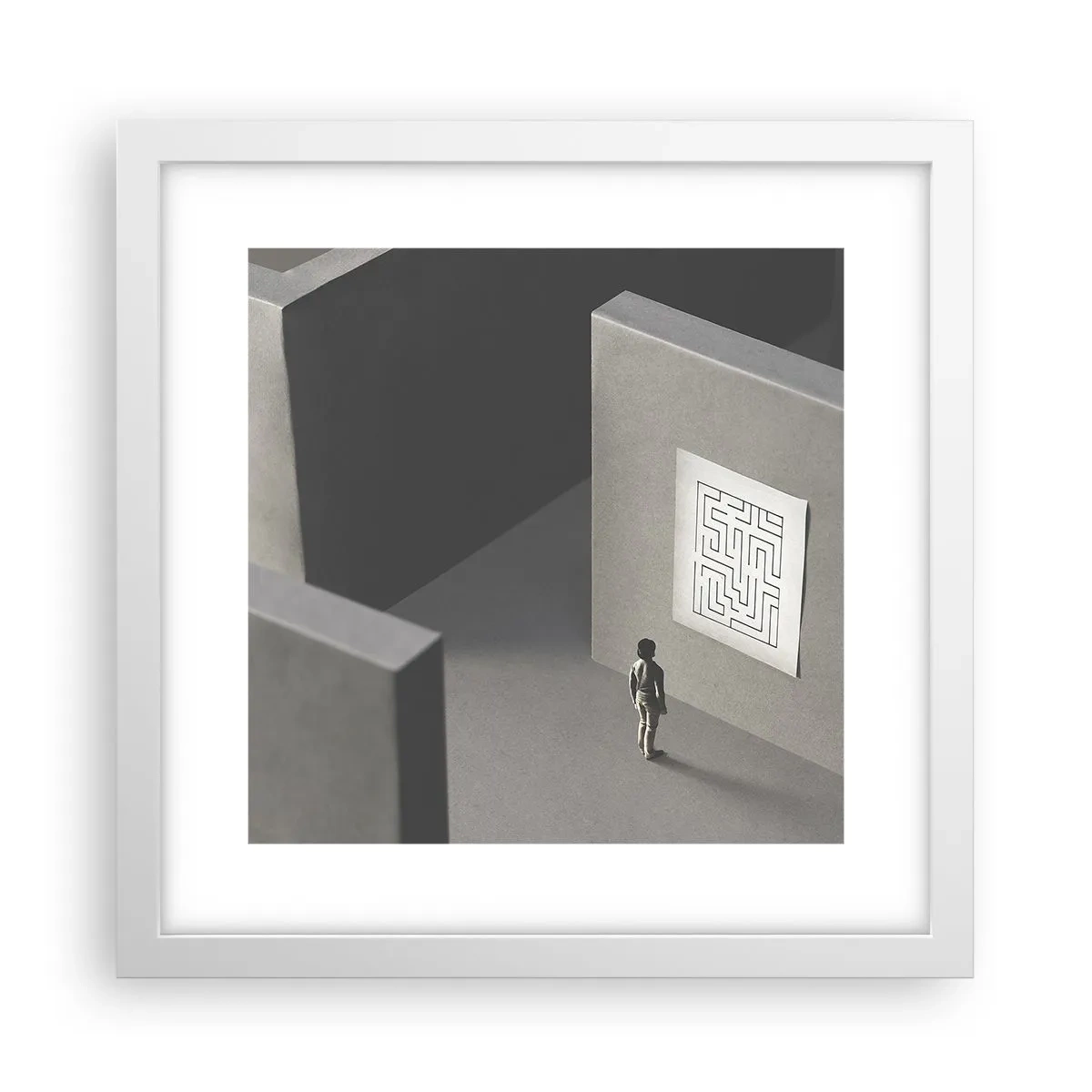 Poster in einem weißen Rahmen - Aber wo bin ich? - 30x30 cm