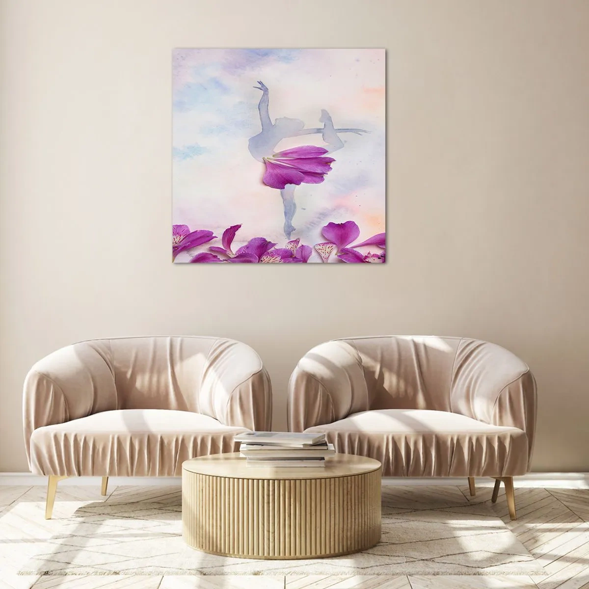 Glasbild - Bild auf glas - Zart wie eine Blume - 30x30 cm