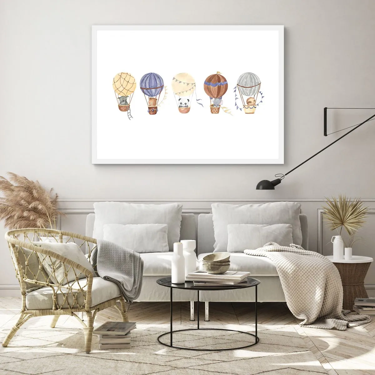 Poster in einem weißen Rahmen - Freunde auf Reise - 91x61 cm