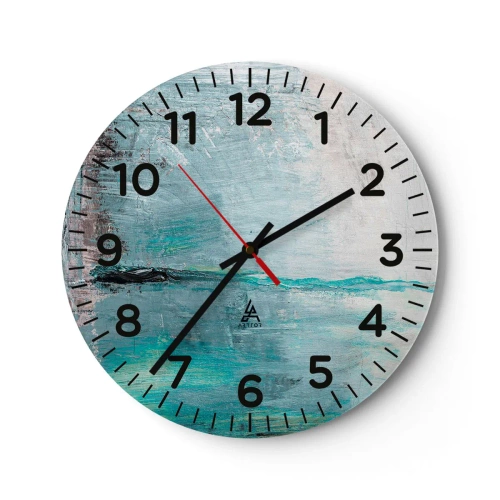 Wanduhr - Glasuhr - Horizontal in Blau - 40x40 cm