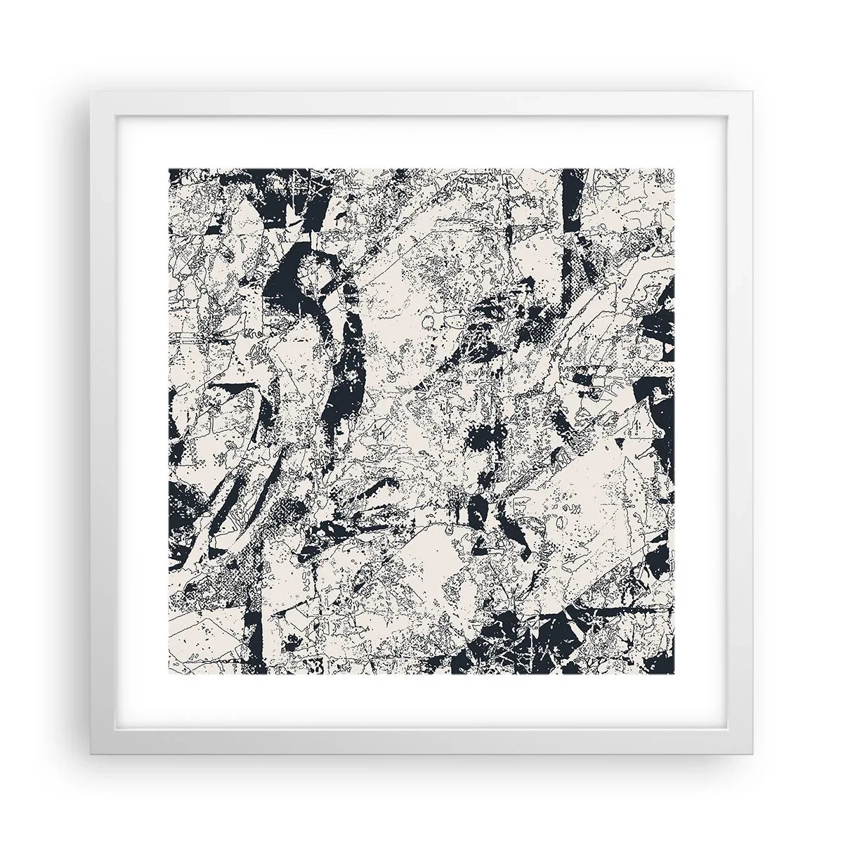 Poster in einem weißen Rahmen - Durchdringung der Gegensätze - 40x40 cm