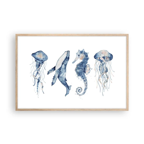 Poster in einem Rahmen aus heller Eiche - Meereswunder - 91x61 cm