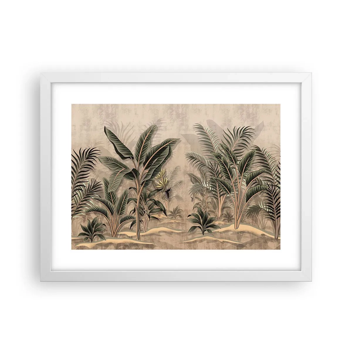 Poster in einem weißen Rahmen - Eine Gravur im Kolonialstil - 40x30 cm