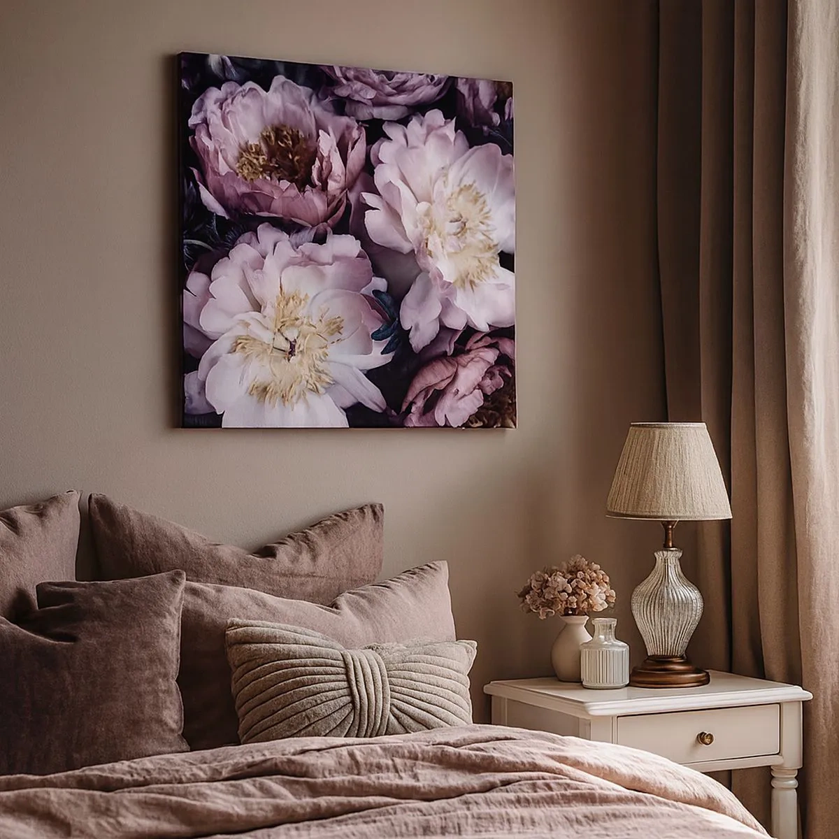 Bild auf Leinwand - Leinwandbild - Blumenstrauß im alten Stil - 30x30 cm