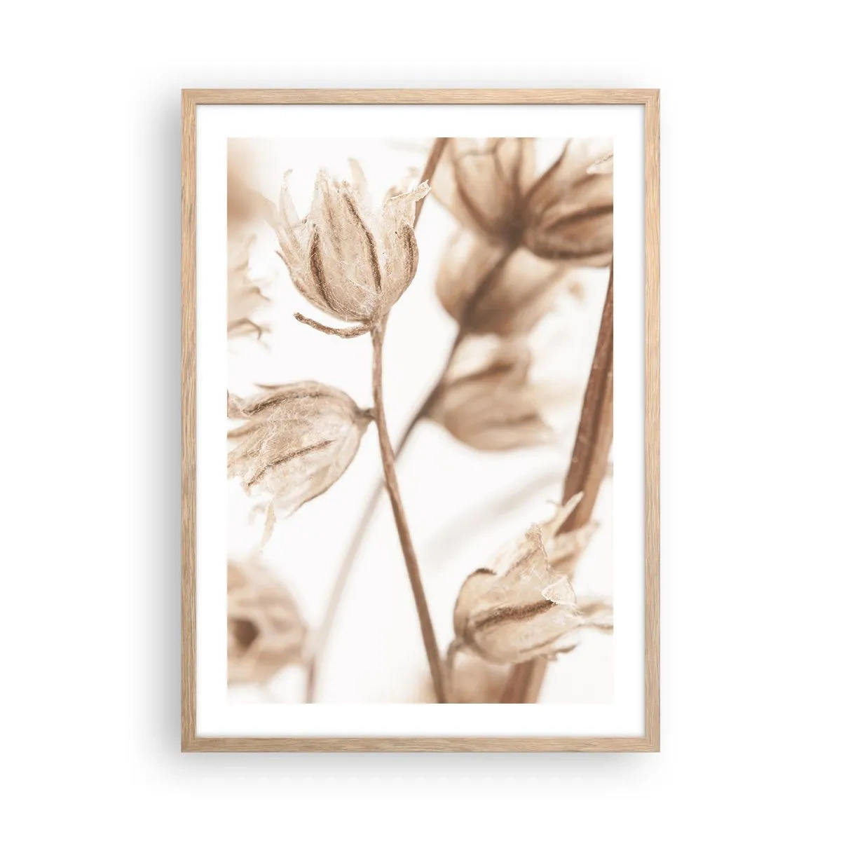 Poster in einem Rahmen aus heller Eiche - Sie rufen am Ende des Sommers an - 50x70 cm