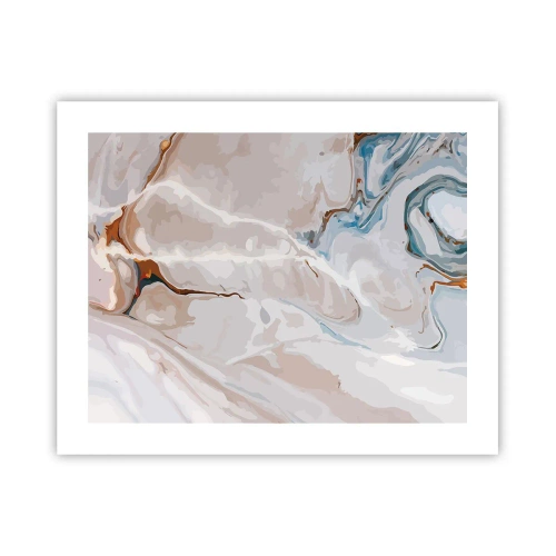 Poster - Blau schlängelt sich unter dem Weiß - 50x40 cm