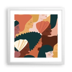Poster in einem weißen Rahmen - Nur Weiblichkeit - 40x40 cm
